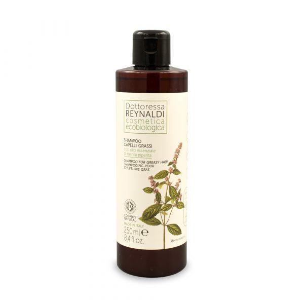 Dottoressa Reynaldi shampoo per capelli grassi con olio essenziale di menta piperita COSMOS